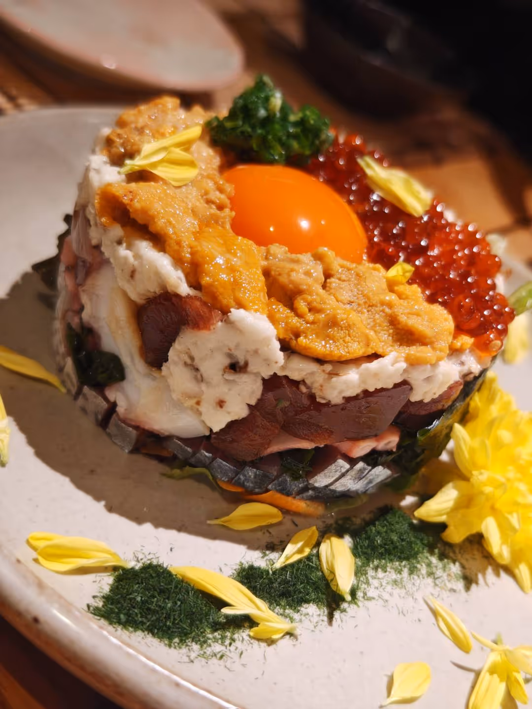 Luxury assorted chilled appetizer platter at Uchisurube