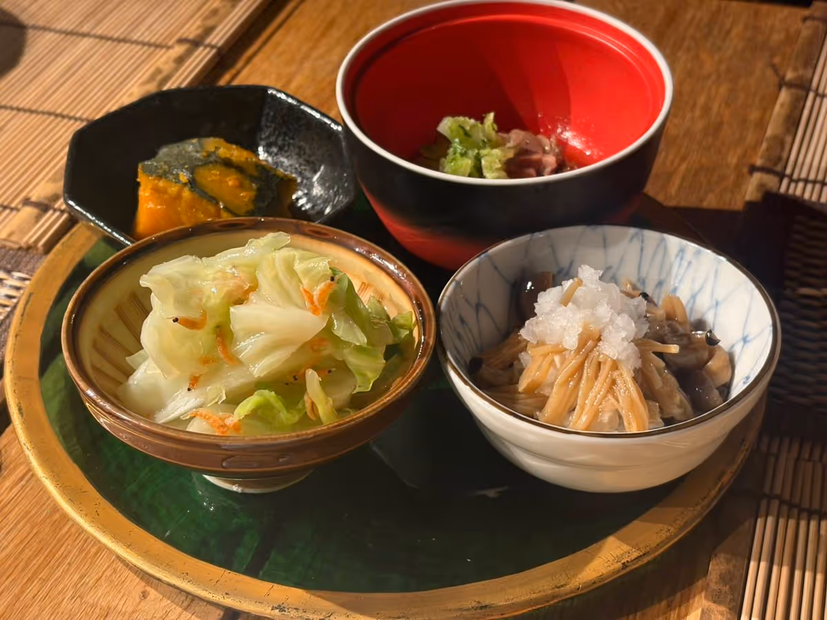 Assorted chilled appetizers at Uchisurube